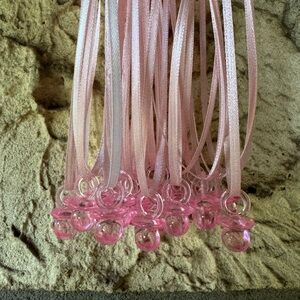 Pink Shower Pacifier Necklaces Game Party Favors Necklaces Set  24